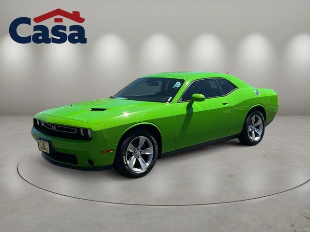 2017 Dodge Challenger SXT in Green Go Clearcoat — front three-quarter view