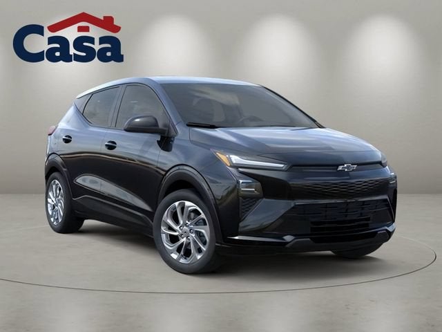 2027 Chevrolet Bolt LT in Mosaic Black Metallic — front three-quarter view