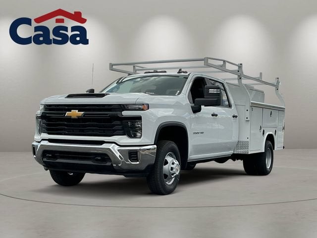 2026 Chevrolet Silverado 3500 HD Chassis Cab Work Truck in Summit White — front three-quarter view