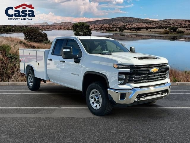 2025 Chevrolet Silverado 3500 HD WT in Summit White — front three-quarter view