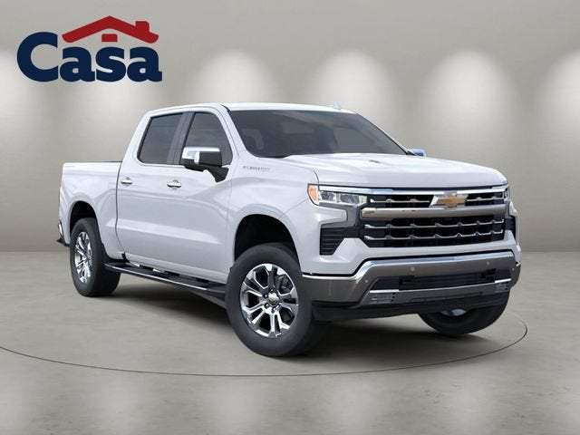 2026 Chevrolet Silverado 1500 LTZ in Polar White Tricoat — front three-quarter view