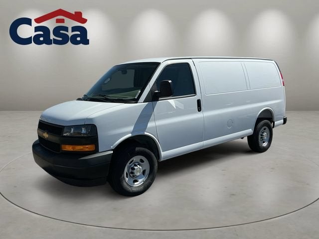2026 Chevrolet Express Cargo WT in Summit White — front three-quarter view