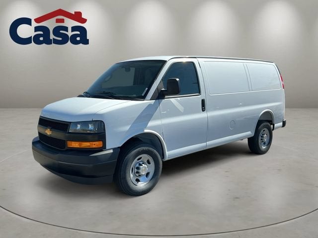 2026 Chevrolet Express Cargo WT in Summit White — front three-quarter view