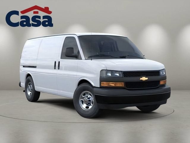 2026 Chevrolet Express Cargo WT in Summit White — front three-quarter view