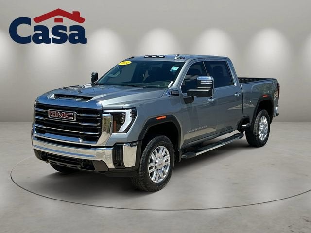 2024 GMC Sierra 2500 HD SLT in Sterling Metallic — front three-quarter view