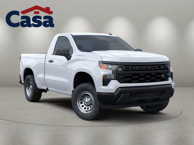 2026 Chevrolet Silverado 1500 WT in Summit White — front three-quarter view