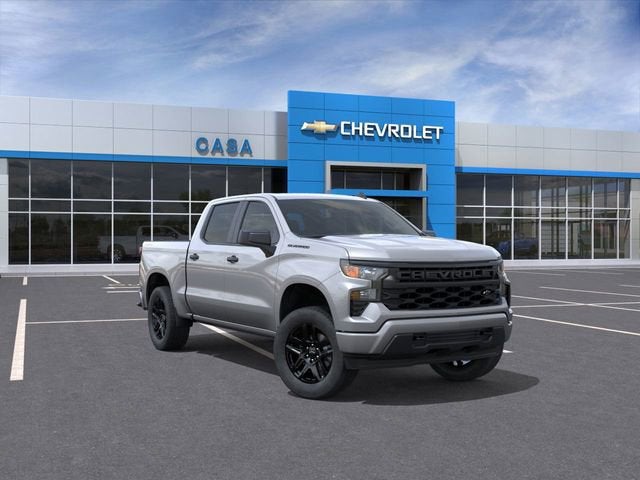 2026 Chevrolet Silverado 1500 Custom in Sterling Gray Metallic — front three-quarter view