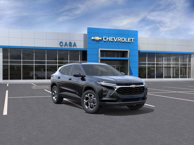 2026 Chevrolet Trax LT in Mosaic Black Metallic — front three-quarter view